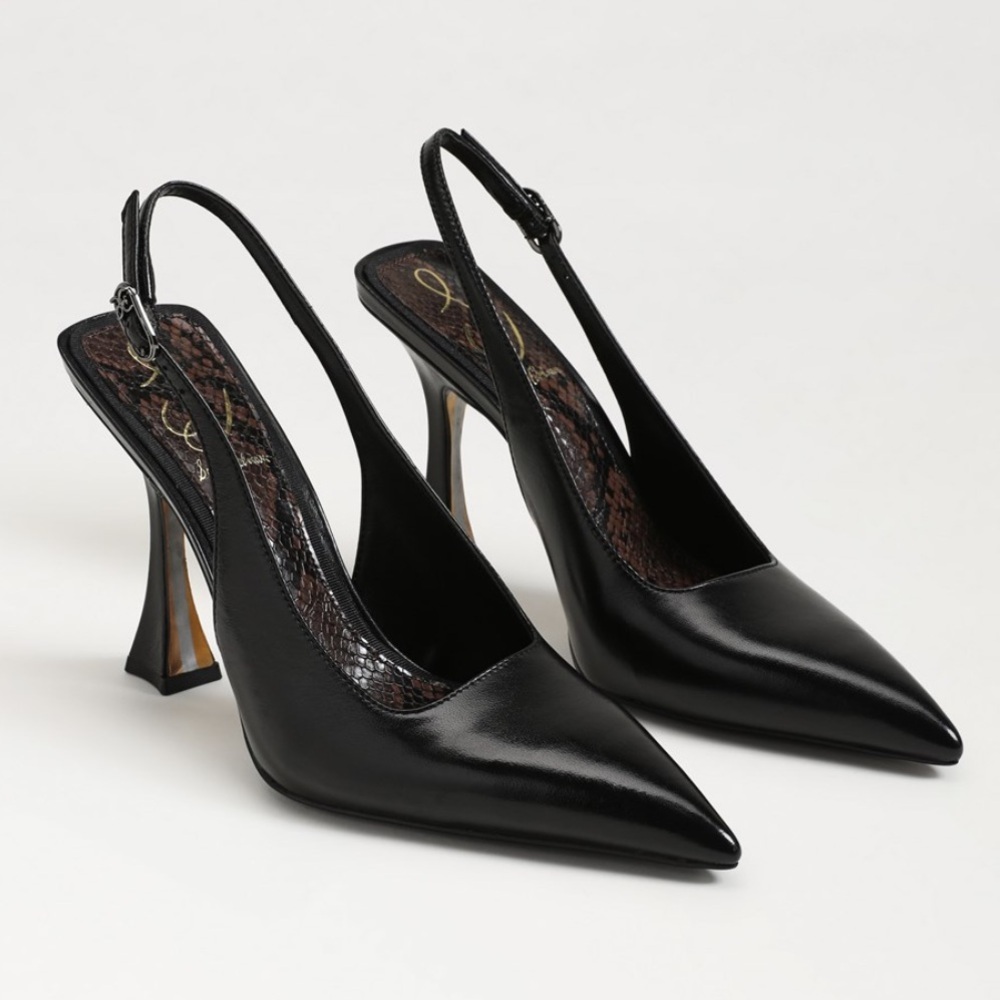 Sam Edelman Black Odette Slingback Pumps Pointy Toe Size 9.5